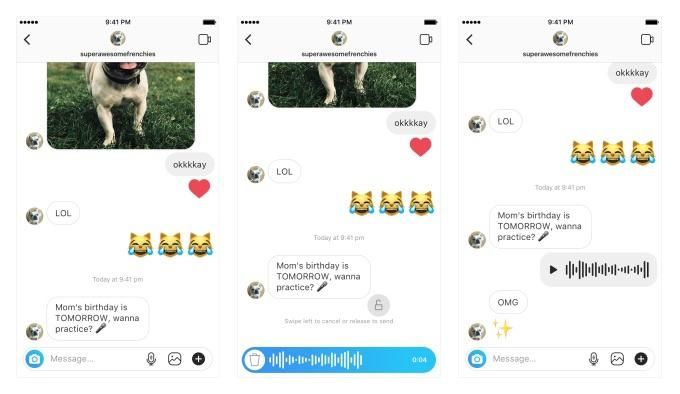 Instagram menerapkan sistem pesan suara baru