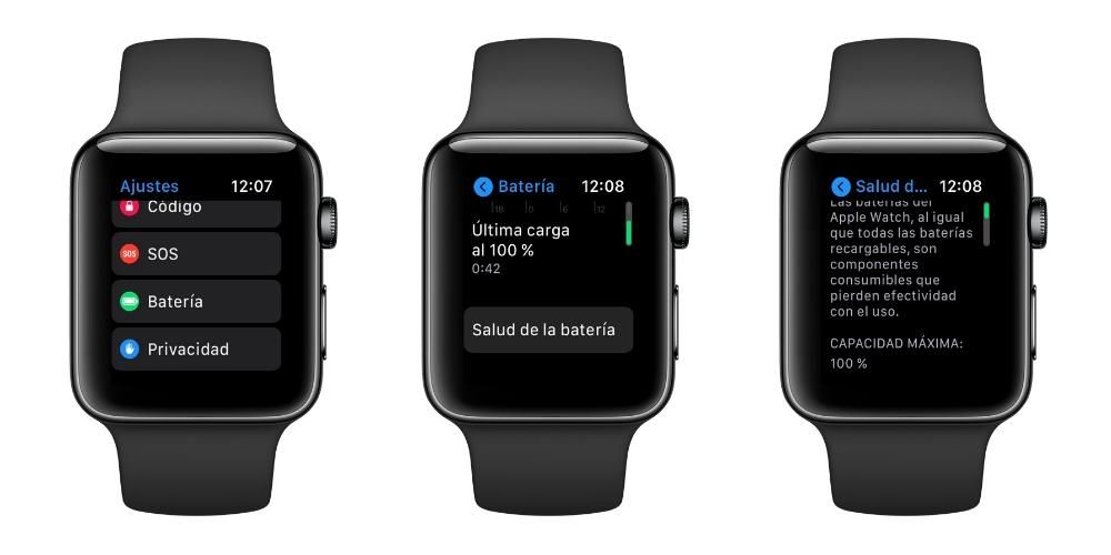 Состояние батареи Apple Watch