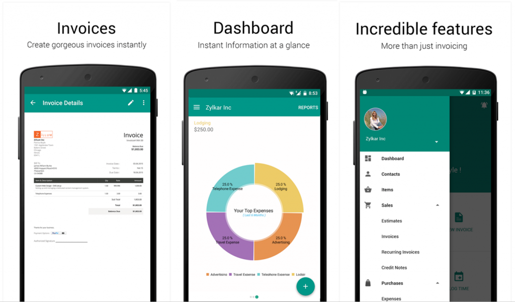 Aplikasi Android Zoho Invoice