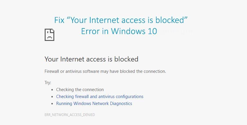Поправите да је ваш приступ Интернету блокиран