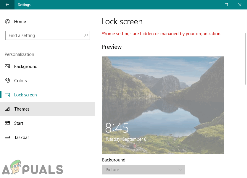 Hvordan forhindrer brukere å endre låseskjerm og påloggingsbilde i Windows 10?