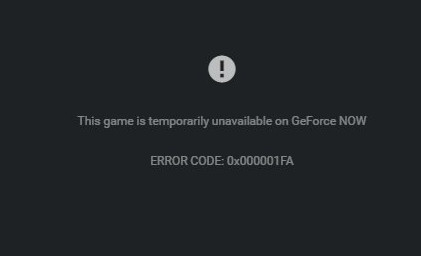 [Javítás] 0x000001FA hiba az Nvidia GeForce Now szolgáltatással