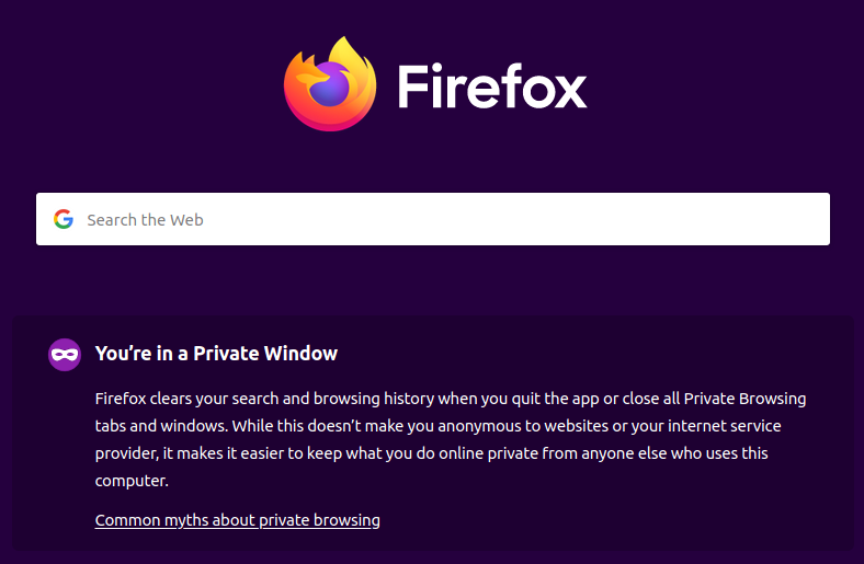 Ventana privada de Firefox