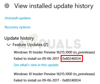 Javítás: 0x80240034 számú Windows Update hiba