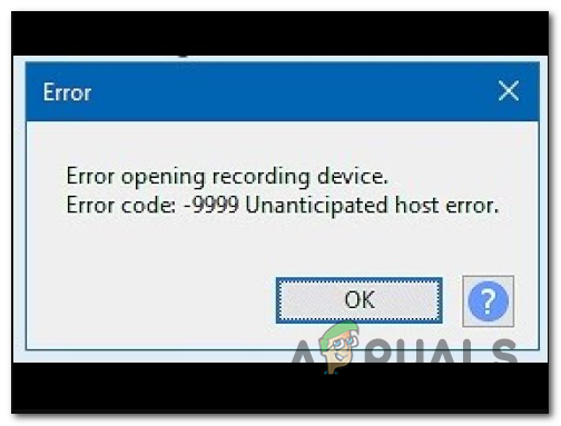 Sådan løses Audacity Error Code 9999 'Unanticipated Host Error'?