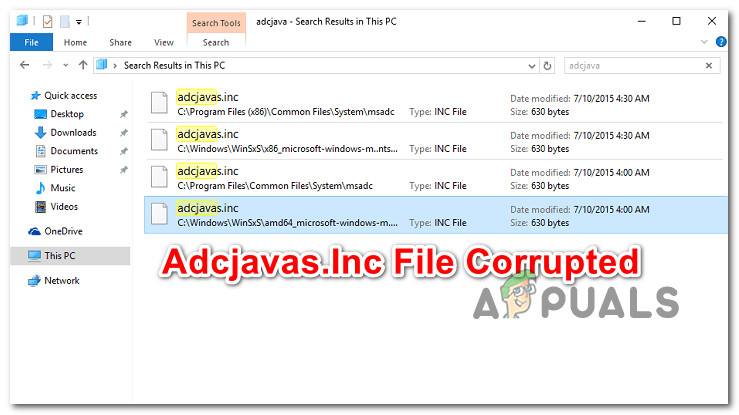 Kako ispraviti pogrešku 'Adcjavas.Inc File Corrupted'