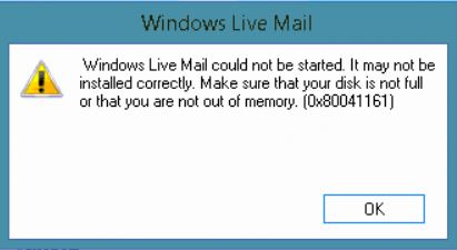 NUSTATYTI: „Windows Live Mail“ atminties klaida 0x80041161