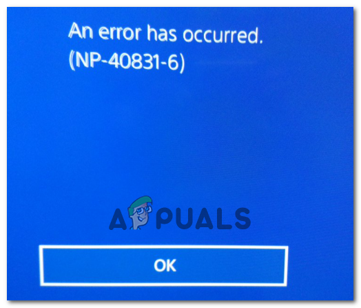 Kaip pašalinti „PS4“ klaidą NP-40831-6 „įvyko klaida“