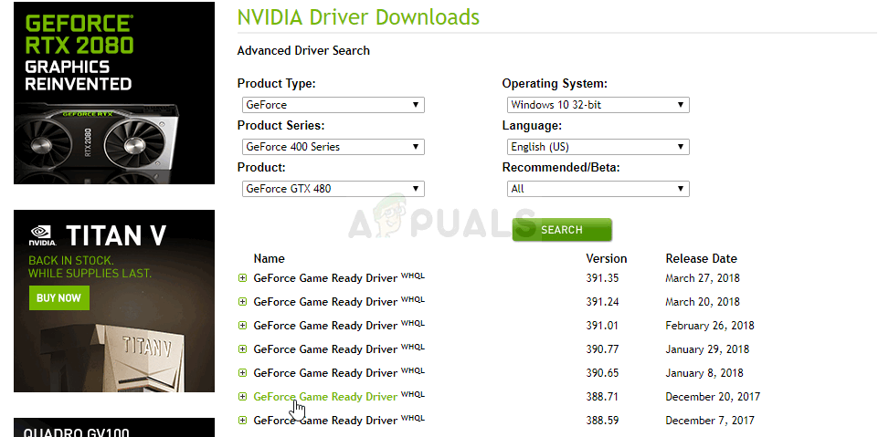 Preuzimanje upravljačkog programa NVIDIA 388.71