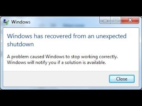 Com es pot corregir un error de 'Windows s'ha recuperat d'un tancament inesperat'?