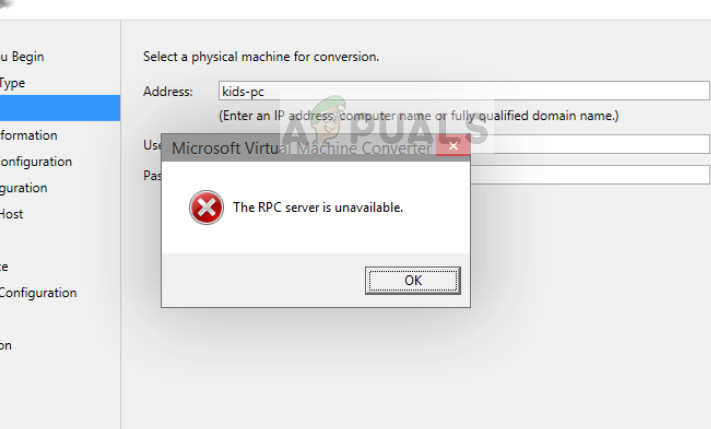 Correção: falha no backup com erro RPC 0x800706BA