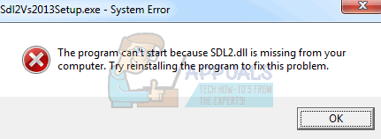 Popravek: SDL2.DLL manjka