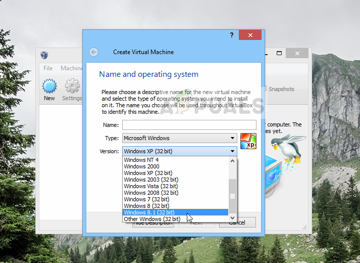 Correção: VirtualBox não mostra Windows 10 (64 bits)