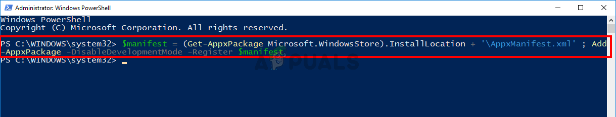 Installer Windows Store på nytt via powershell