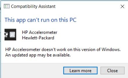 Fix: HP Accelerometer fungerer ikke på denne versjonen av Windows
