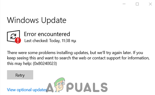 Oprava: Chyba služby Windows Update 0x80240023