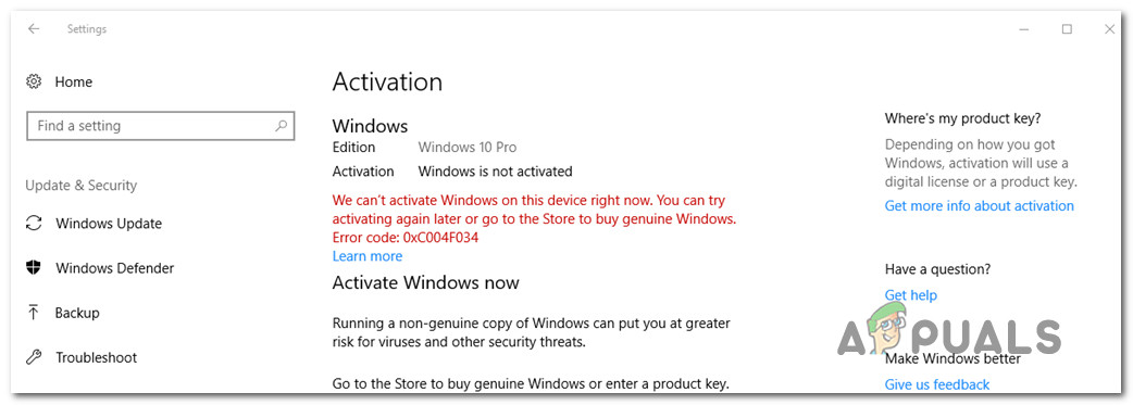 Windows 10アクティベーションエラー0xc004f034​​を修正する方法は？
