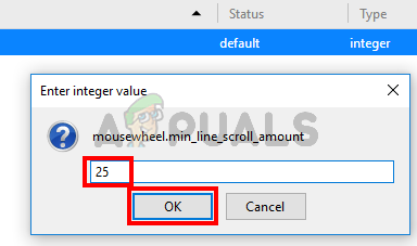Altere o valor mousewheel.min_line_scroll_amount para 25