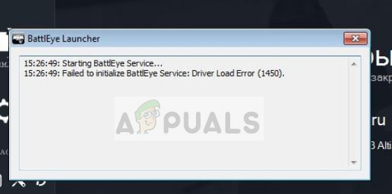 BattlEye-palvelun alustaminen epäonnistui: Ohjaimen latausvirhe (1450) Windows 10: ssä