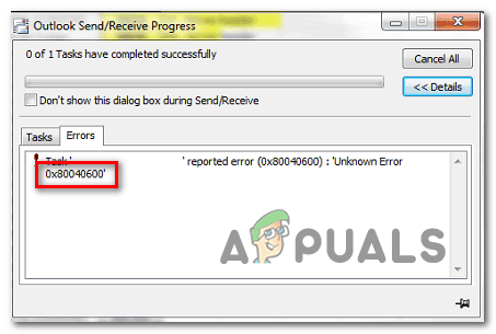 Cómo reparar el error desconocido de Outlook 0x80040600 en Windows