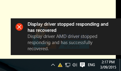 Исправлено: сбой драйвера дисплея AMD в Windows 10