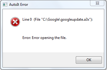 Fix: Fel C:  Google  googleupdate.a3x vid start