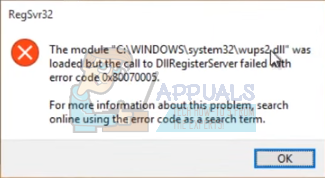 Решење: ДллРегистерСервер није успео са кодом грешке 0к80070005
