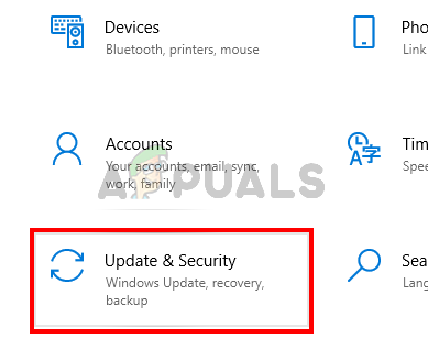 I-click ang I-update at Seguridad