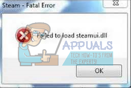 Javítás: Nem sikerült betölteni a steamui.dll fájlt