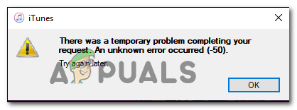 Sådan løses iTunes Error Code -50 på Windows 'midlertidige problem'