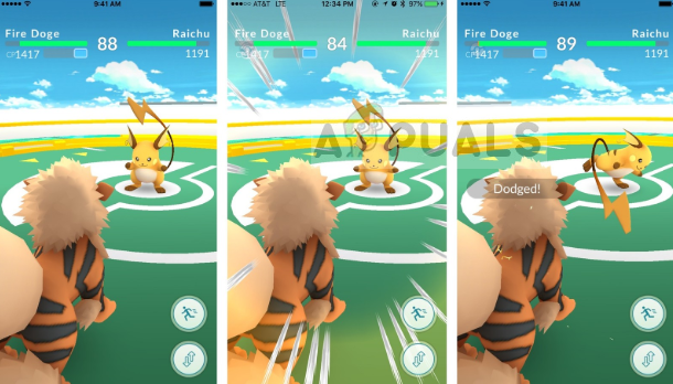 Lluitant contra el següent Pokémon en una batalla de gimnàs