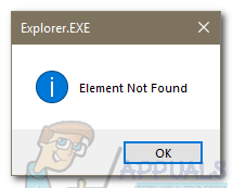 Korjaus: Elementtiä ei löydy -virhe Windows 10: ssä