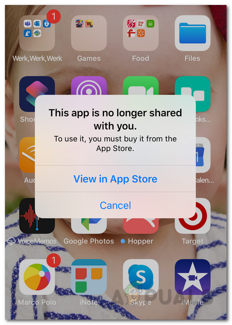 Az alkalmazás kijavítása már nincs többé megosztva Önnel iPhone / iPad eszközén