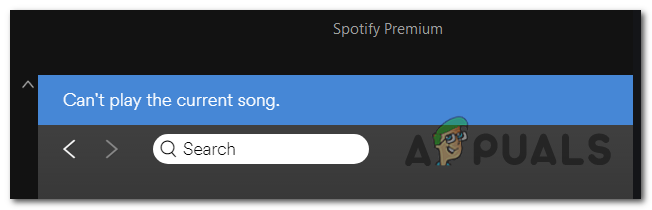 Auflösen: Das aktuelle Lied kann in Spotify nicht abgespielt werden