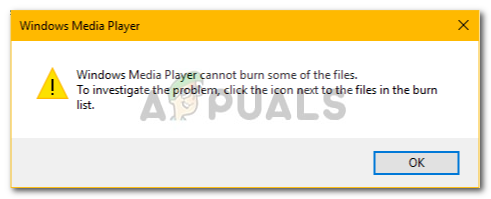 Correção: o Windows Media Player não consegue gravar alguns dos arquivos