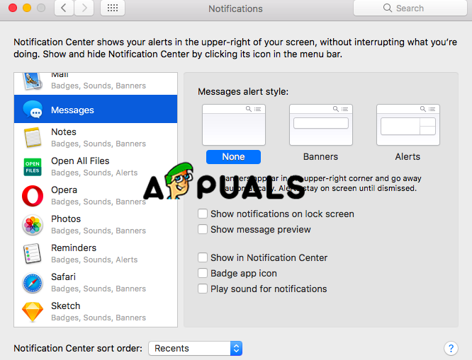 วิธีปิดการแจ้งเตือน iMessage บน Mac
