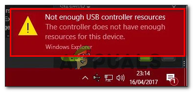 Correção: Recursos do controlador USB insuficientes