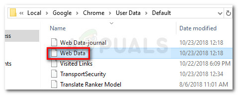 Deleting the Web State file from Chrome>Dados do usuário> Padrão 
