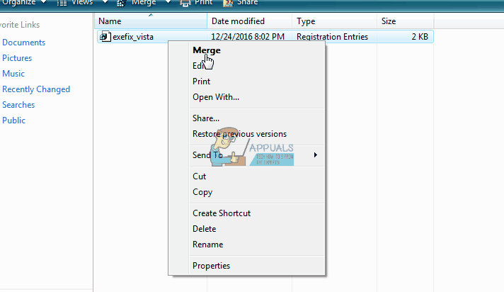 Sådan løser du Windows Vista-problemet 'Åbn med', når du åbner programmer