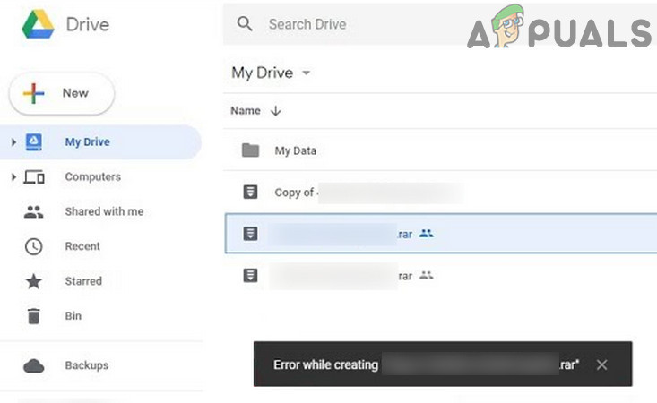 Fix: Google Drive-fel vid kopiering