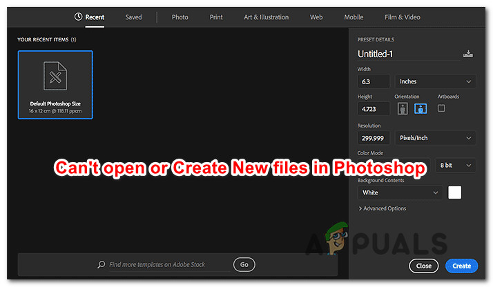 Cómo arreglar que Photoshop no pueda crear nuevos archivos o abrir los existentes