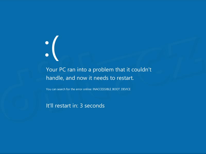 Fix: INACCESSIBLE_BOOT_DEVICE Blå skärm på Windows 7, 8 eller 10
