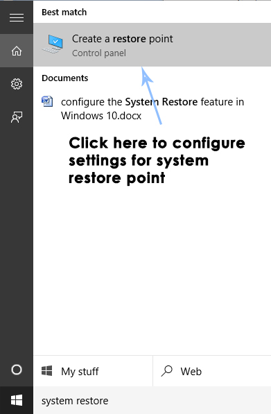 Cum să: configurați restaurarea sistemului în Windows 10