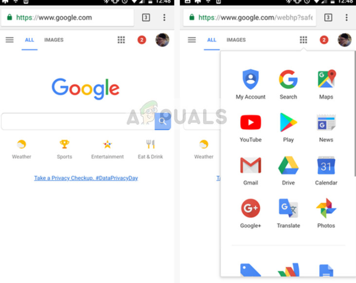 Chrome pārlūks Android tālrunī