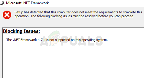 Khắc phục: .NET Framework 4.7 không được hỗ trợ trên hệ điều hành này