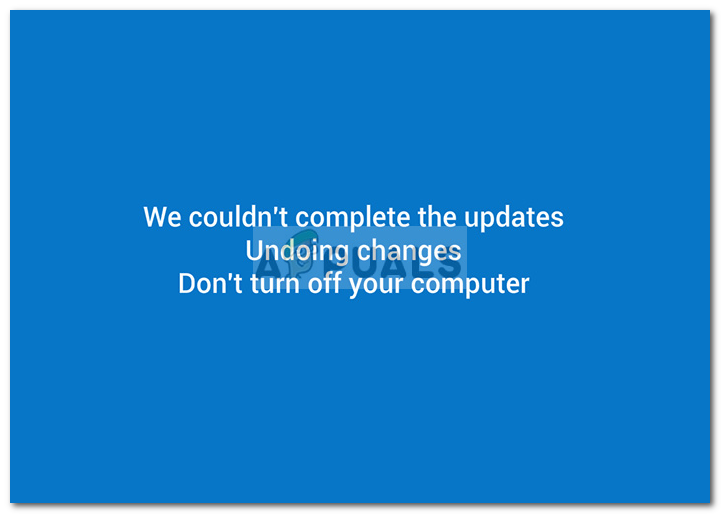 Korjaus: Emme voineet suorittaa päivityksiä kumoamalla muutokset Windows 10: ssä