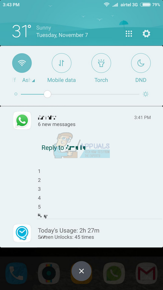 Sådan udvides meddelelser med en finger i Xiaomis MIUI