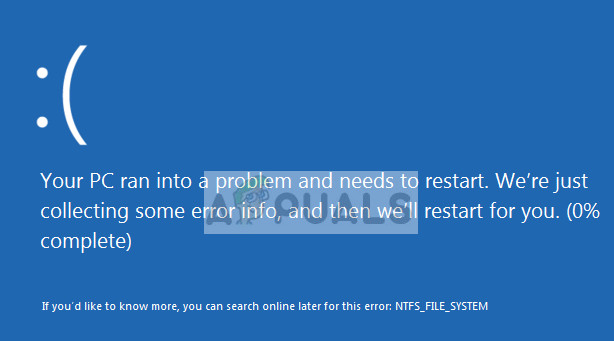 Correção: NTFS_FILE_SYSTEM BSOD