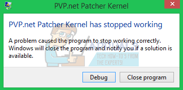 Исправлено: ядро ​​PVP.net Patcher перестало работать.