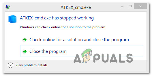 วิธีแก้ไข ATKEX_cmd.exe หยุดทำงาน